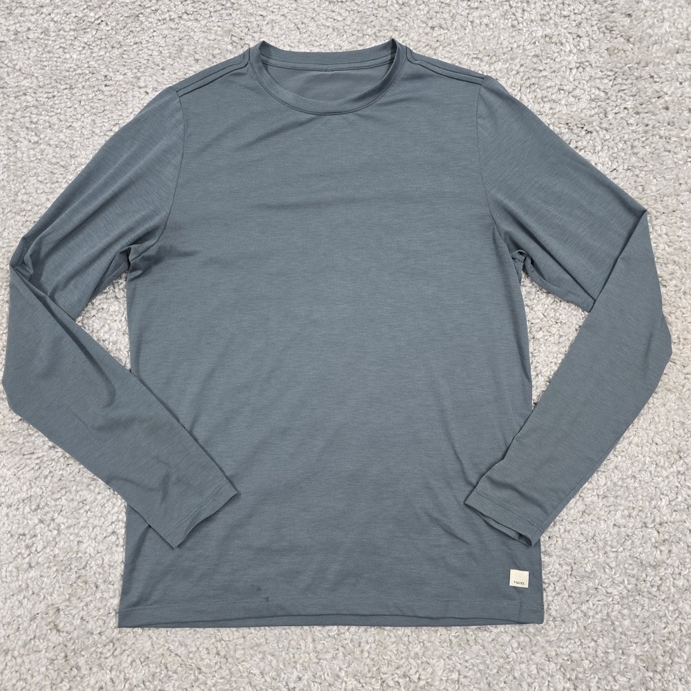 Vuori Current Tech Tee Mens Small Grey Long Sleeve Performance Athleisure